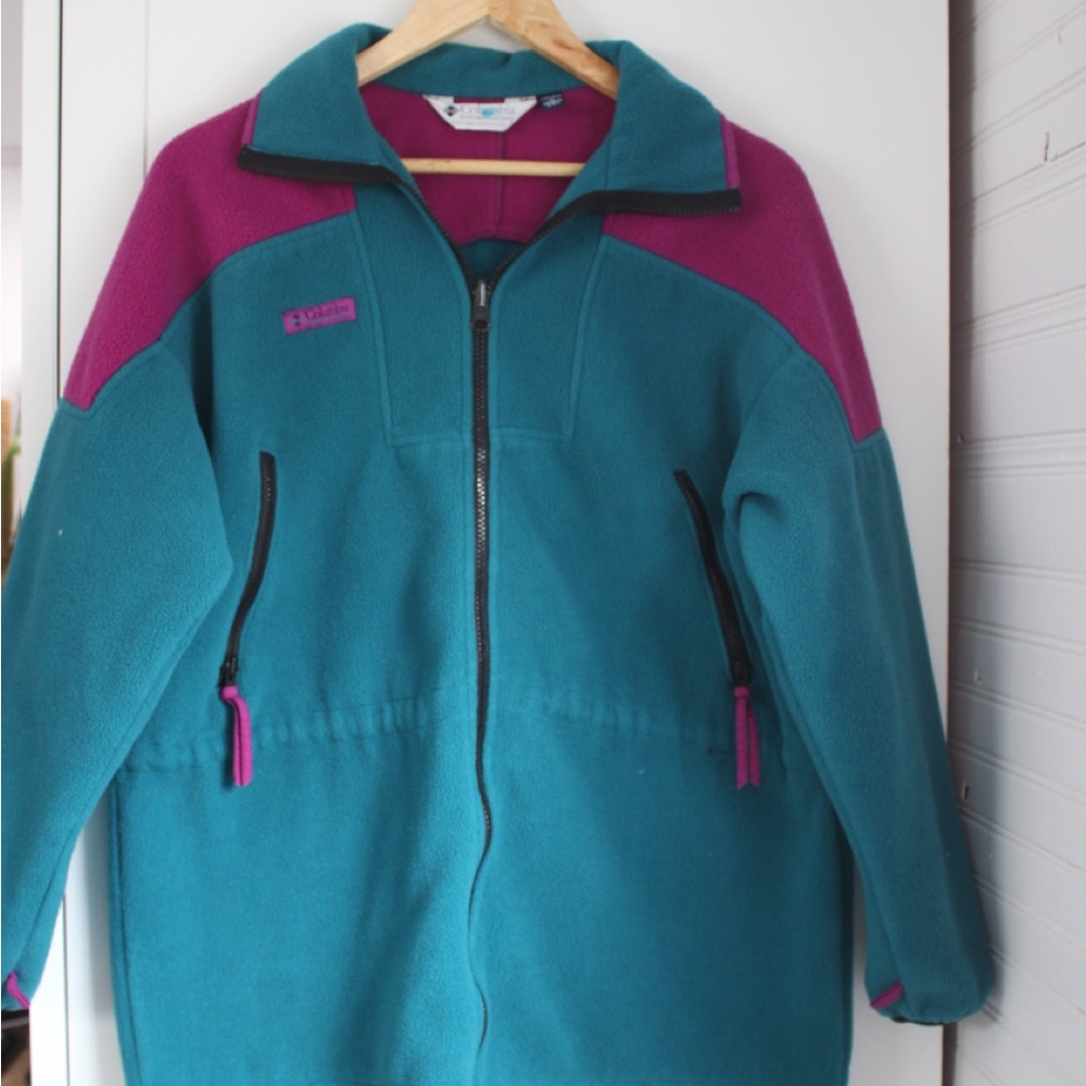Columbia Teal and Purple Fleece Jacket